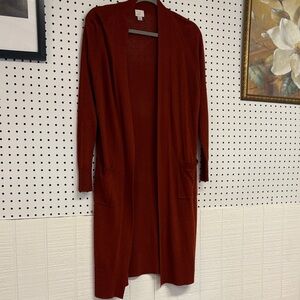 a new day Rust Dark Red long Cardigan